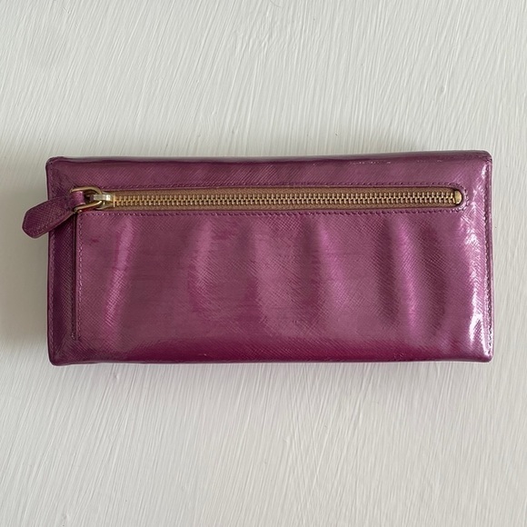 Prada- Authentic š RARE! EUC Purple Wallet with Gold Chain - Picture 4 of 16
